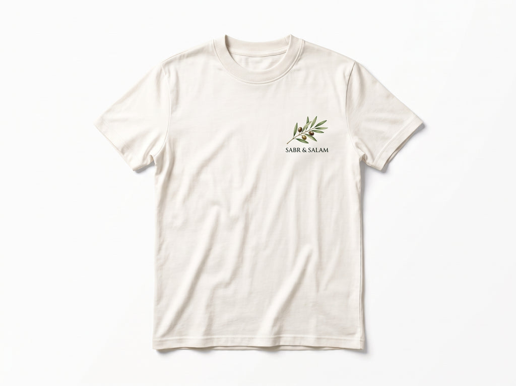 SABR & SALAM Olive Tree & Crescent Graphic T-Shirt – Premium Heavyweight Tee