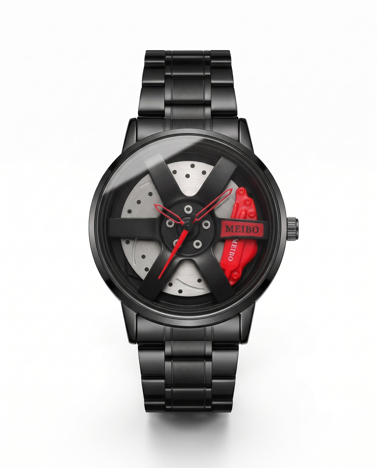 Custom 360° Spinning Car Wheel Watch – Stainless Steel Timepiece