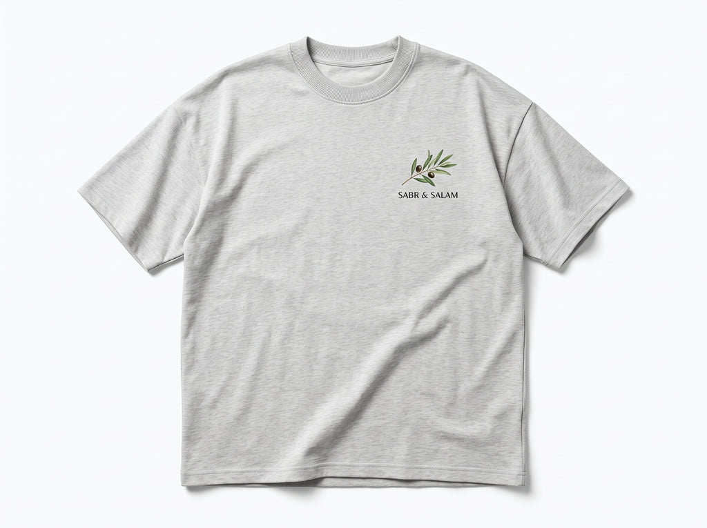 SABR & SALAM Olive Tree & Crescent Graphic T-Shirt – Premium Heavyweight Tee