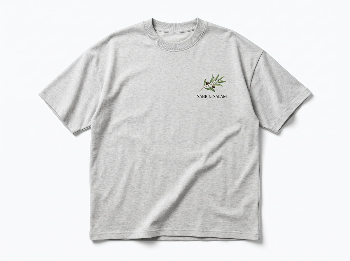 SABR & SALAM Olive Tree & Crescent Graphic T-Shirt – Premium Heavyweight Tee