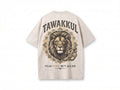 TAWAKKUL Lion & Arabic Calligraphy Oversized T-Shirt – Vintage Sand Heavyweight Tee