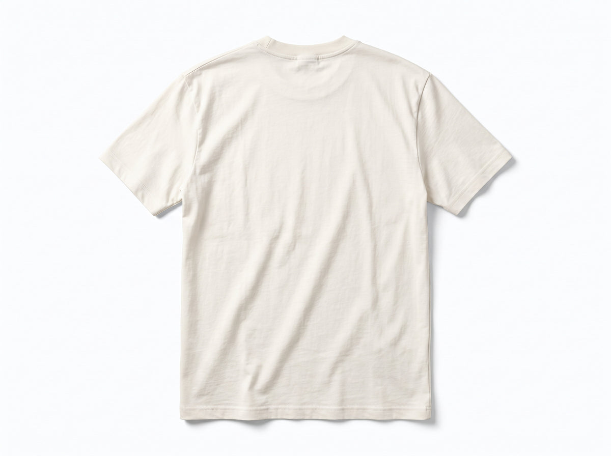 Rose & Prayer Beads" Minimalist Chest Graphic Tee – Essential Heavyweight Cotton